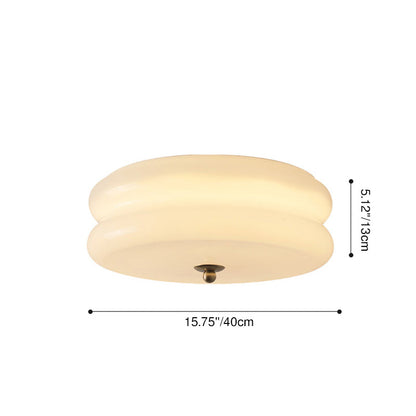 Modern Minimalist Round Iron Glass LED Flush Mount Ceiling Light For Bedroom