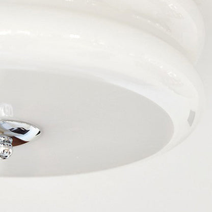 Modern Minimalist Round Iron Glass LED Flush Mount Ceiling Light For Bedroom