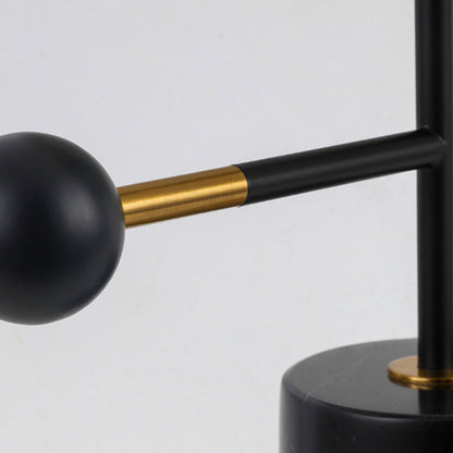 Modern Art Deco Geometric Iron Marble 1-Light Table Lamp For Study