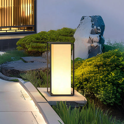 Modern Minimalist Waterproof Solar Rectangular Stainless Steel Acrylic LED Outdoor Light Landscape Lighting For Garden