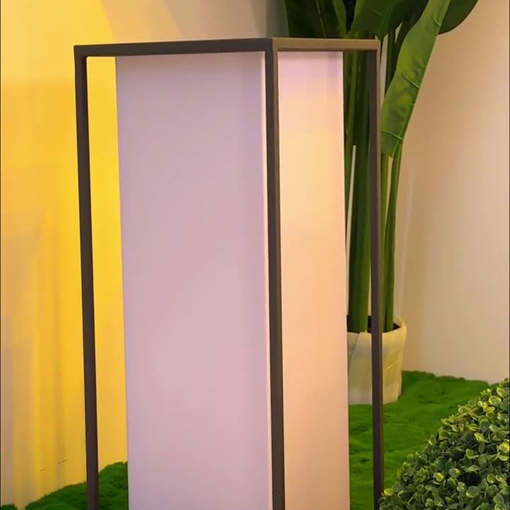 Modern Minimalist Waterproof Solar Rectangular Stainless Steel Acrylic LED Outdoor Light Landscape Lighting For Garden