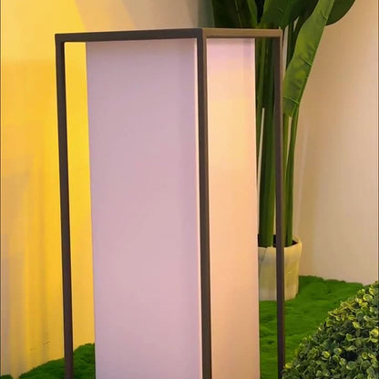 Modern Minimalist Waterproof Solar Rectangular Stainless Steel Acrylic LED Outdoor Light Landscape Lighting For Garden