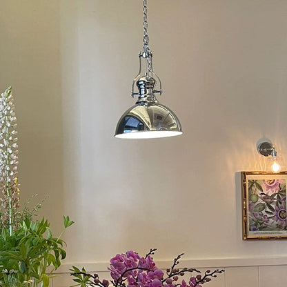 Contemporary Industrial Iron Glass Bowl 1-Light Pendant Light For Dining Room