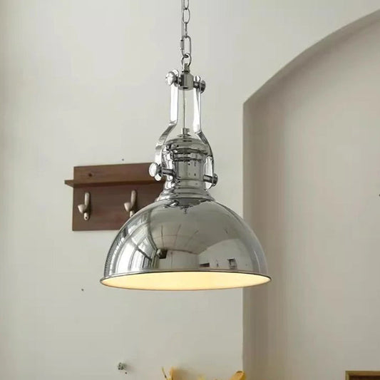 Contemporary Industrial Iron Glass Bowl 1-Light Pendant Light For Dining Room