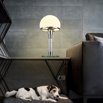 Modern Minimalist Metal Glass Round 1-Light Table Lamp For Bedroom
