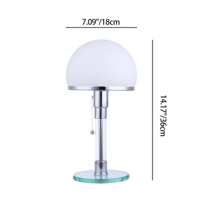 Modern Minimalist Metal Glass Round 1-Light Table Lamp For Bedroom