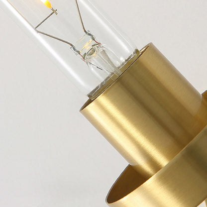 Contemporary Retro Copper Glass Linear 1/2 Light Wall Sconce Lamp For Living Room