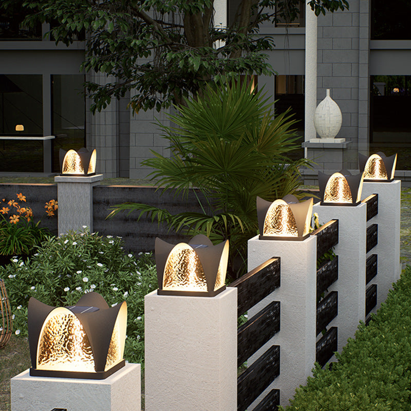 Modern Minimalist Waterproof Solar Stainless Steel ABS Round LED Landscape Lighting Outdoor Light For Outdoor Patio