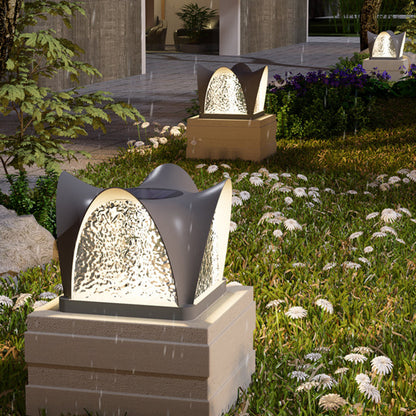 Modern Minimalist Waterproof Solar Stainless Steel ABS Round LED Landscape Lighting Outdoor Light For Outdoor Patio