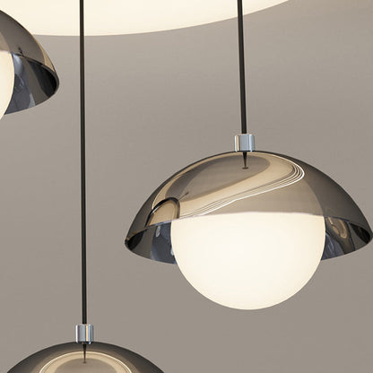 Modern Minimalist Iron Acrylic Round Linear LED Chandelier For Dining Room