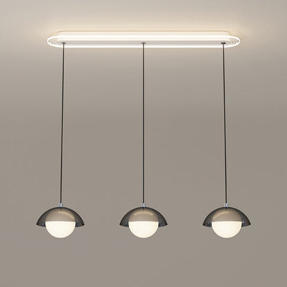 Modern Minimalist Iron Acrylic Round Linear LED Chandelier For Dining Room