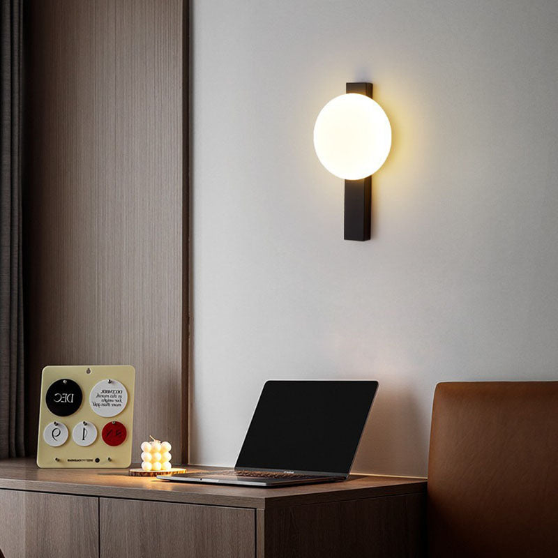 مصباح حائط LED دائري من البلاستيك والحديد بتصميم عصري بسيط لغرفة النوم 