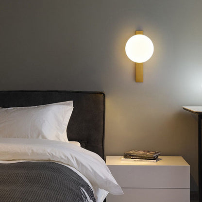 مصباح حائط LED دائري من البلاستيك والحديد بتصميم عصري بسيط لغرفة النوم 