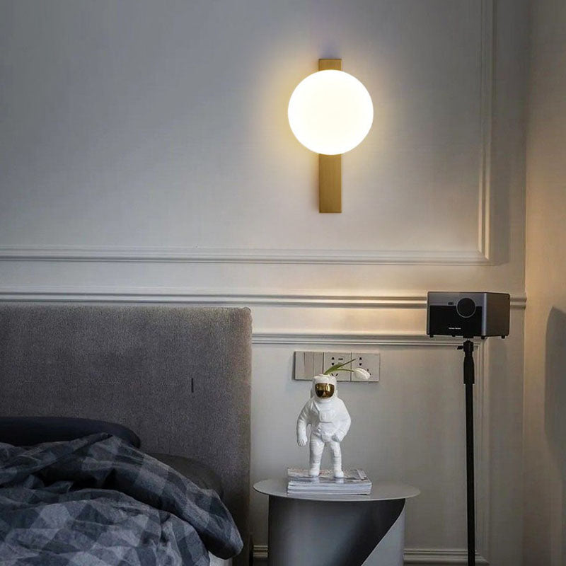 مصباح حائط LED دائري من البلاستيك والحديد بتصميم عصري بسيط لغرفة النوم 