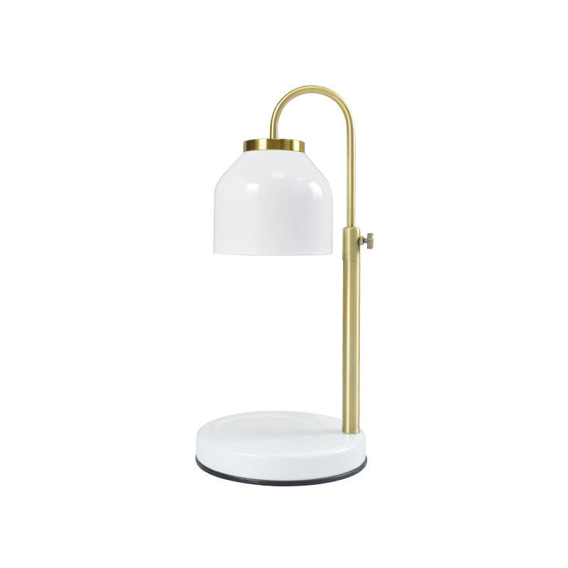 Contemporary Scandinavian Iron Marble Wood Round 1-Light Melting Wax Table Lamp For Living Room