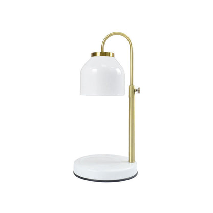Contemporary Scandinavian Iron Marble Wood Round 1-Light Melting Wax Table Lamp For Living Room