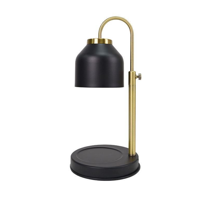 Contemporary Scandinavian Iron Marble Wood Round 1-Light Melting Wax Table Lamp For Living Room