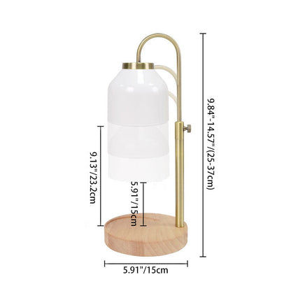 Contemporary Scandinavian Iron Marble Wood Round 1-Light Melting Wax Table Lamp For Living Room