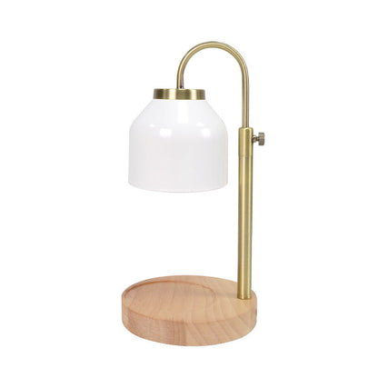 Contemporary Scandinavian Iron Marble Wood Round 1-Light Melting Wax Table Lamp For Living Room