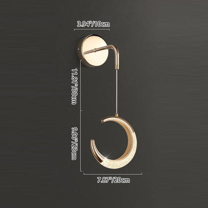 مصباح حائط LED على شكل قمر مصنوع من معدن PVC أكريليك بتصميم عصري بسيط لغرفة النوم 