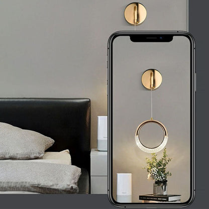 مصباح حائط LED على شكل قمر مصنوع من معدن PVC أكريليك بتصميم عصري بسيط لغرفة النوم 