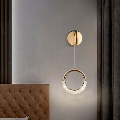 مصباح حائط LED على شكل قمر مصنوع من معدن PVC أكريليك بتصميم عصري بسيط لغرفة النوم 