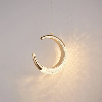 مصباح حائط LED على شكل قمر مصنوع من معدن PVC أكريليك بتصميم عصري بسيط لغرفة النوم 