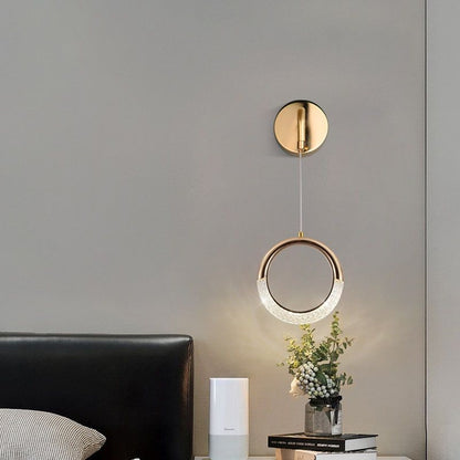 مصباح حائط LED على شكل قمر مصنوع من معدن PVC أكريليك بتصميم عصري بسيط لغرفة النوم 