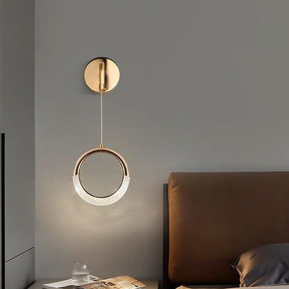 مصباح حائط LED على شكل قمر مصنوع من معدن PVC أكريليك بتصميم عصري بسيط لغرفة النوم 