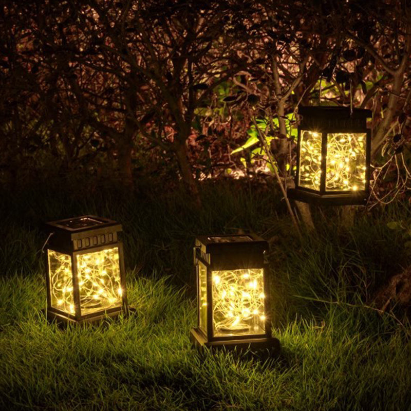 Modern Art Deco Waterproof Solar PC ABS Metal Square LED Landscape Lighting Outdoor Light For Garden