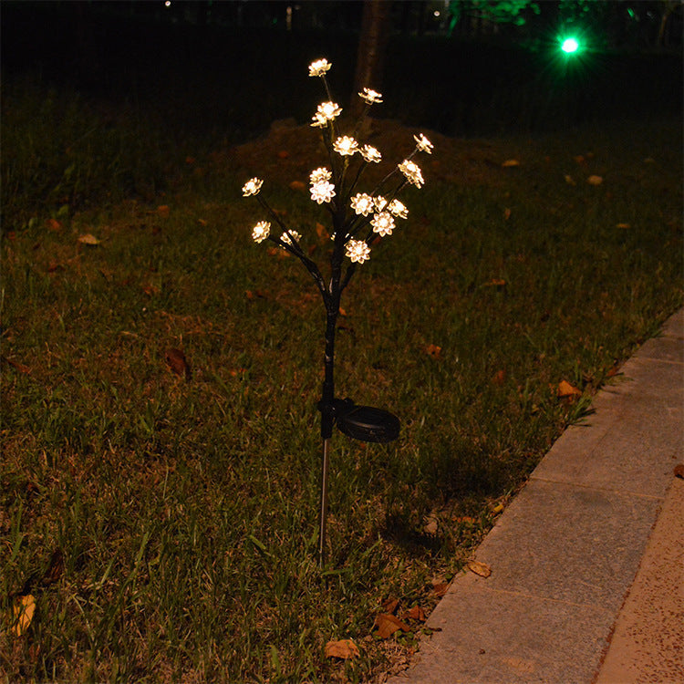 Modern Art Deco Waterproof Solar Copper Iron PVC Steel Flower LED Landscape Lighting Outdoor Light For Garden