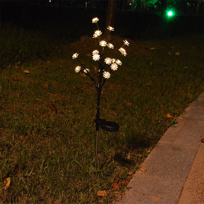 Modern Art Deco Waterproof Solar Copper Iron PVC Steel Flower LED Landscape Lighting Outdoor Light For Garden