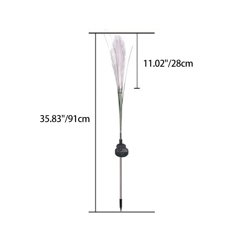 Modern Art Deco Waterproof Solar ABS Stainless Steel Synthetic Fiber Reed LED Landscape Lighting Outdoor Light For Outdoor Patio
