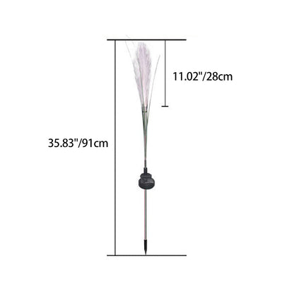 Modern Art Deco Waterproof Solar ABS Stainless Steel Synthetic Fiber Reed LED Landscape Lighting Outdoor Light For Outdoor Patio