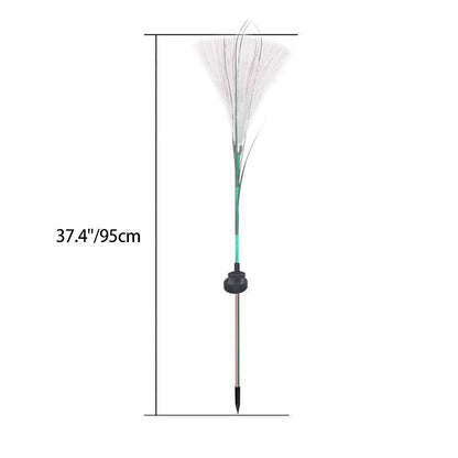 Modern Art Deco Waterproof Solar ABS Stainless Steel Synthetic Fiber Reed LED Landscape Lighting Outdoor Light For Outdoor Patio