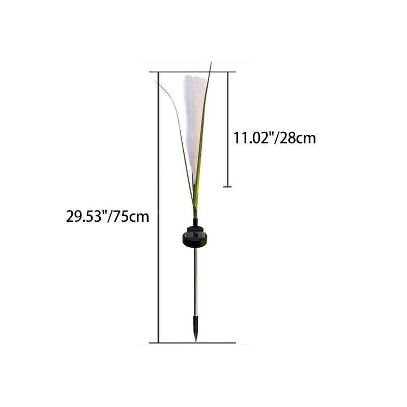 Modern Art Deco Waterproof Solar ABS Stainless Steel Synthetic Fiber Reed LED Landscape Lighting Outdoor Light For Outdoor Patio