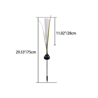 Modern Art Deco Waterproof Solar ABS Stainless Steel Synthetic Fiber Reed LED Landscape Lighting Outdoor Light For Outdoor Patio