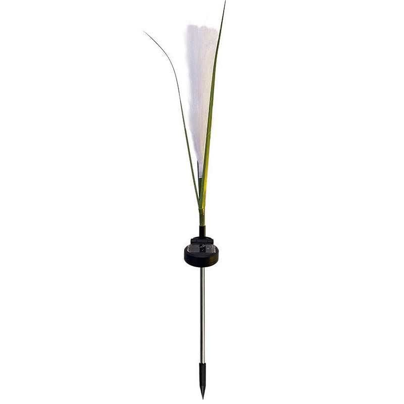 Modern Art Deco Waterproof Solar ABS Stainless Steel Synthetic Fiber Reed LED Landscape Lighting Outdoor Light For Outdoor Patio