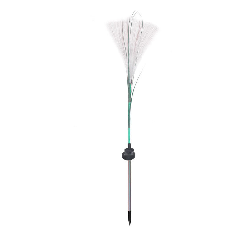 Modern Art Deco Waterproof Solar ABS Stainless Steel Synthetic Fiber Reed LED Landscape Lighting Outdoor Light For Outdoor Patio