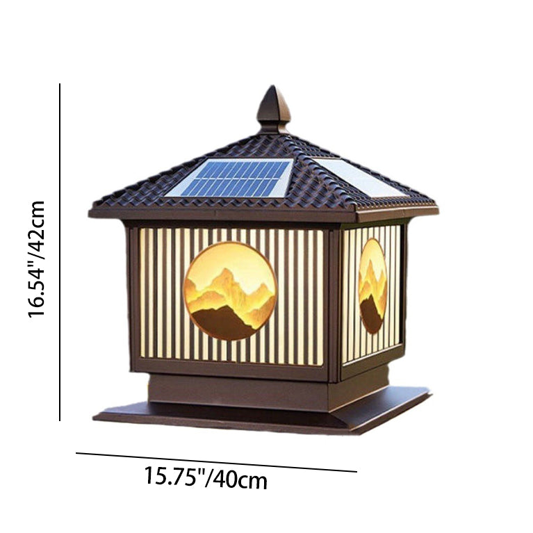 Modern Art Deco Waterproof Solar Aluminum Glass Square LED Landscape Lighting Outdoor Light For Garden