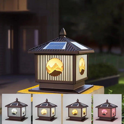 Modern Art Deco Waterproof Solar Aluminum Glass Square LED Landscape Lighting Outdoor Light For Garden