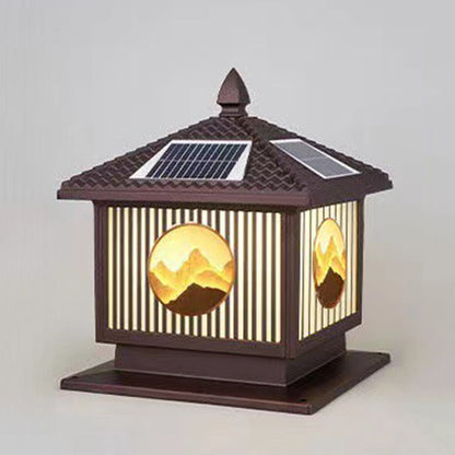 Modern Art Deco Waterproof Solar Aluminum Glass Square LED Landscape Lighting Outdoor Light For Garden