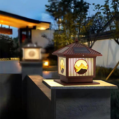 Modern Art Deco Waterproof Solar Aluminum Glass Square LED Landscape Lighting Outdoor Light For Garden