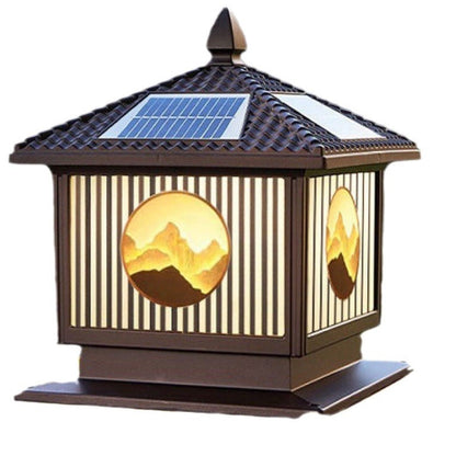 Modern Art Deco Waterproof Solar Aluminum Glass Square LED Landscape Lighting Outdoor Light For Garden