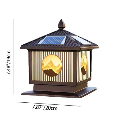 Modern Art Deco Waterproof Solar Aluminum Glass Square LED Landscape Lighting Outdoor Light For Garden