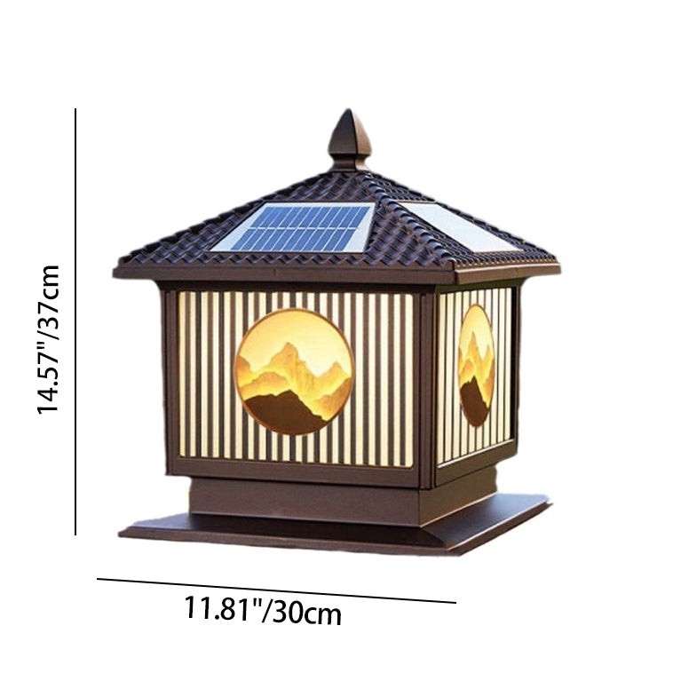 Modern Art Deco Waterproof Solar Aluminum Glass Square LED Landscape Lighting Outdoor Light For Garden