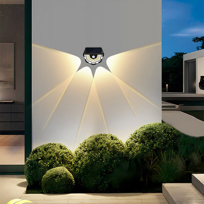 Modern Art Deco Waterproof Solar ABS PC Semicircle LED Wall Sconce Lamp for Outdoor Patio