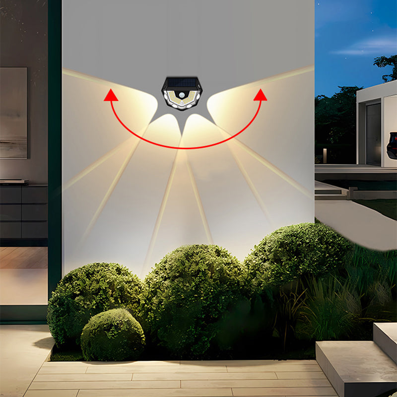 Modern Art Deco Waterproof Solar ABS PC Semicircle LED Wall Sconce Lamp for Outdoor Patio