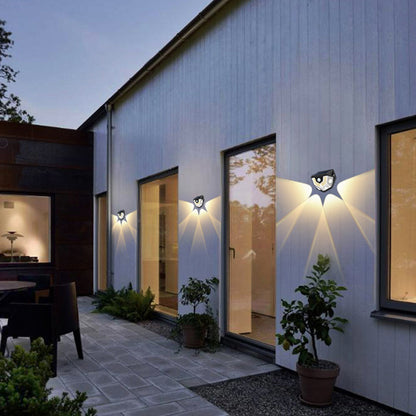 Modern Art Deco Waterproof Solar ABS PC Semicircle LED Wall Sconce Lamp for Outdoor Patio