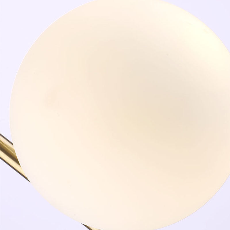 Contemporary Scandinavian Iron Glass Spherical 2-Light Table Lamp For Bedroom